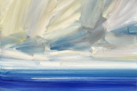 Into the blue oil painting article