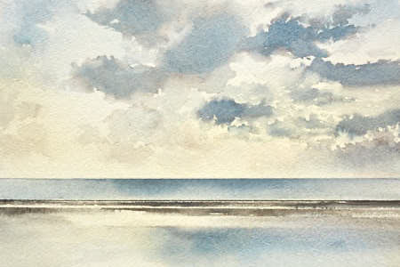 Sunset out to sea watercolour painting article