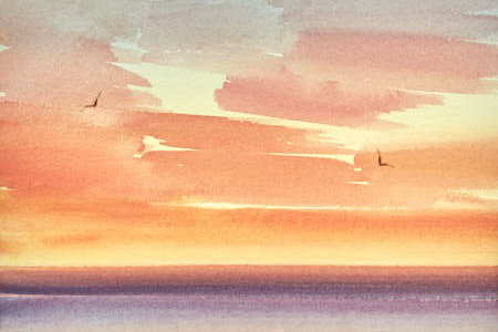 Sunset serenity watercolour painting article